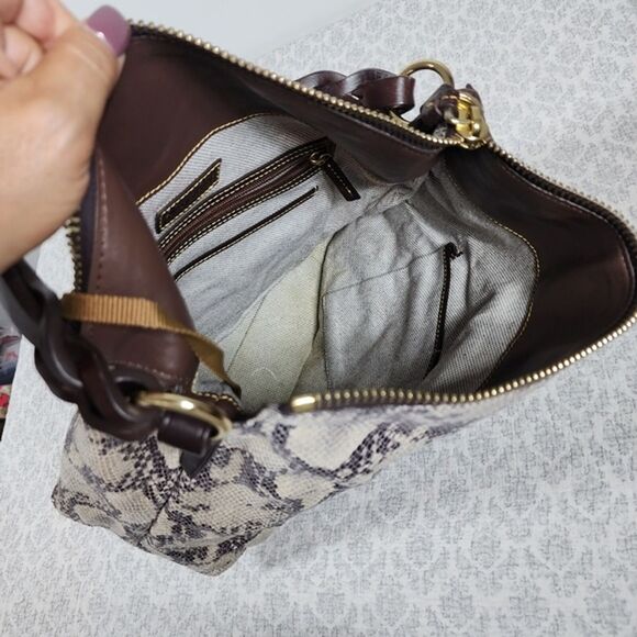 Dooney & Bourke Python Print Sloan Hobo Purse Bag - Picture 6 of 7